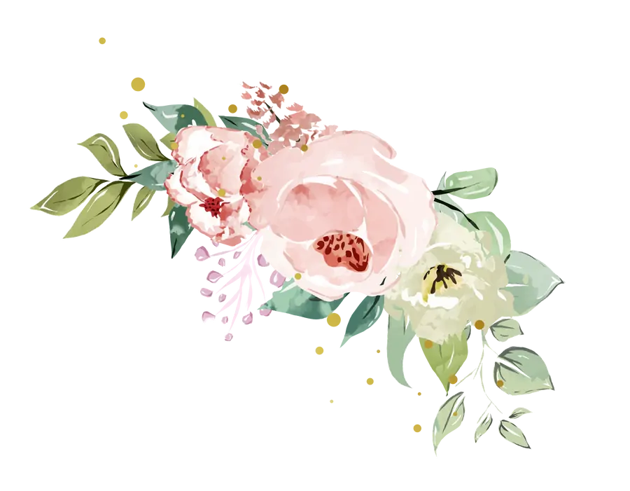 Buquê de Flores Rosas Aquarela PNG transparente