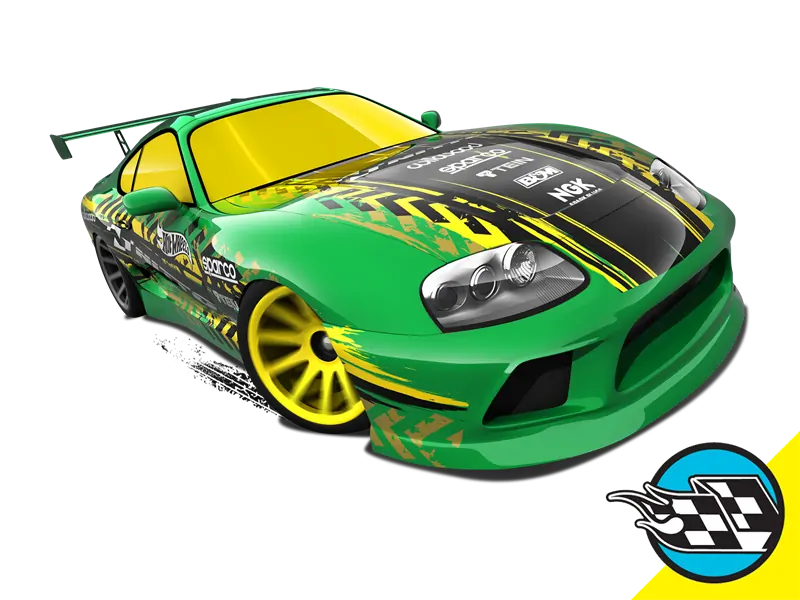 Hot Wheels Toyota Supra Verde PNG transparente