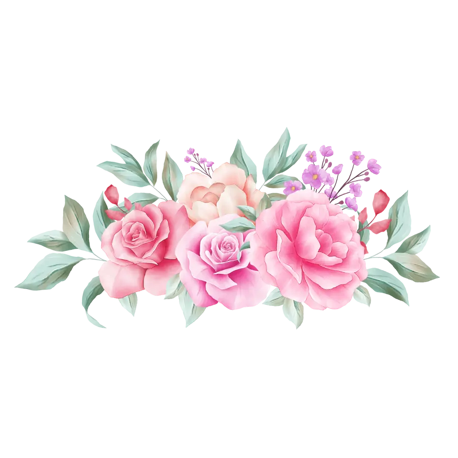 Buquê de Rosas em Aquarela PNG transparente