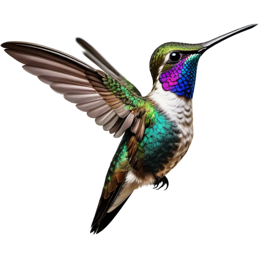 Beija-Flor Colorido Voando PNG transparente
