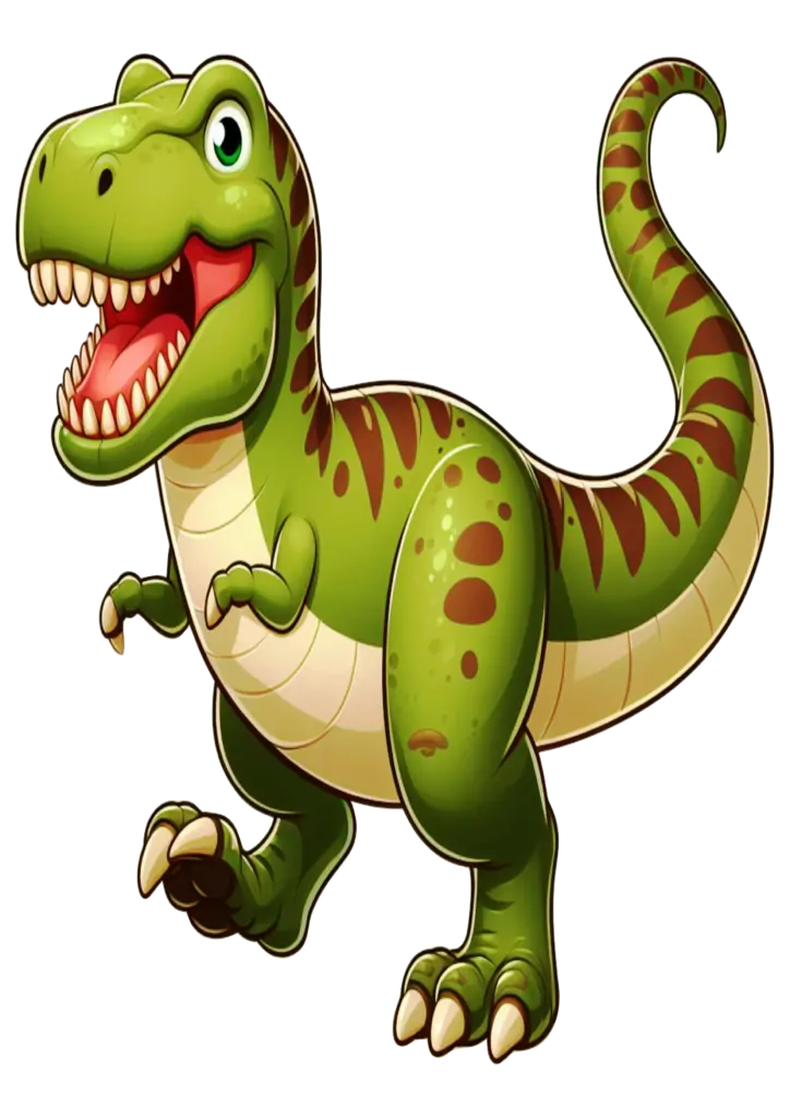 Tiranossauro Rex Verde com Listras PNG transparente