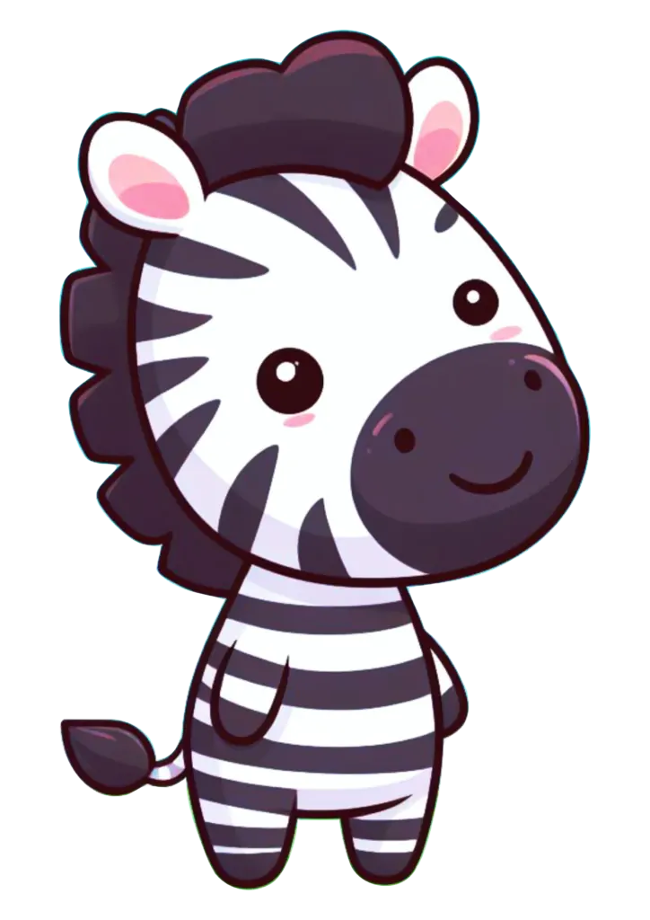Zebrinha Fofa em Pé PNG transparente