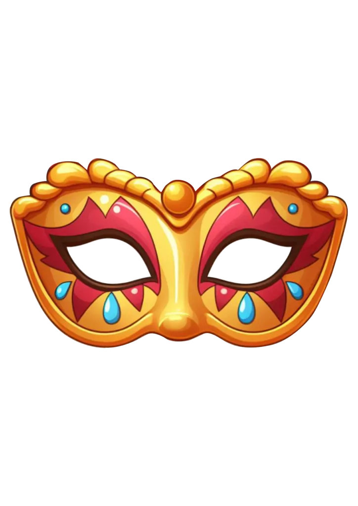 Máscara de Carnaval Dourada Clássica PNG transparente