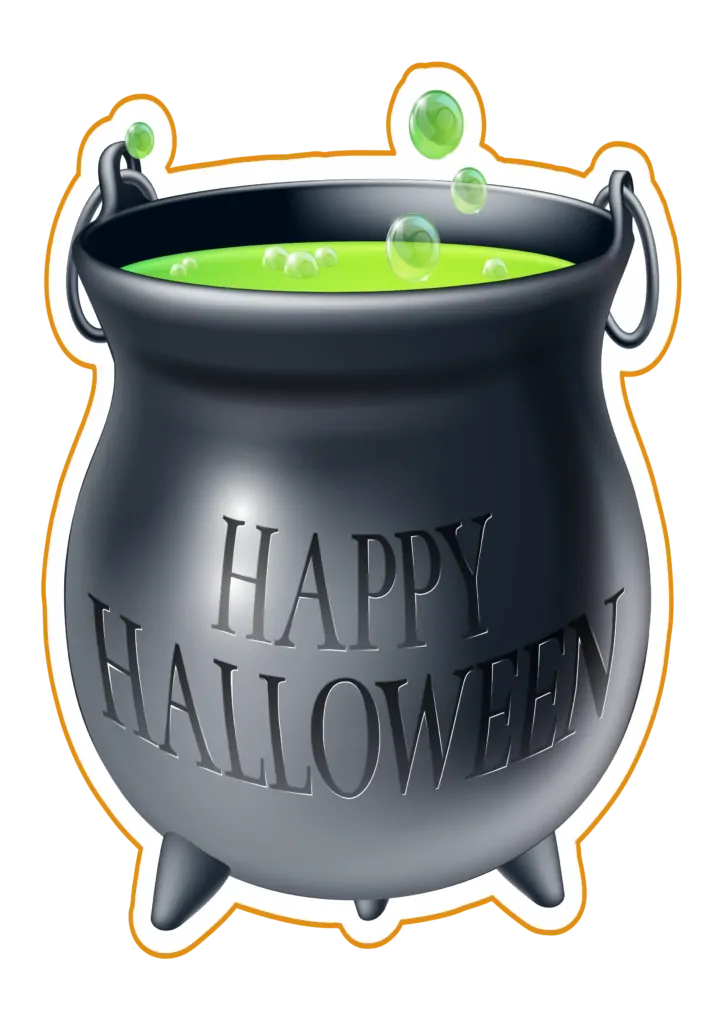 Caldeirão Feliz Halloween Borbulhante PNG transparente
