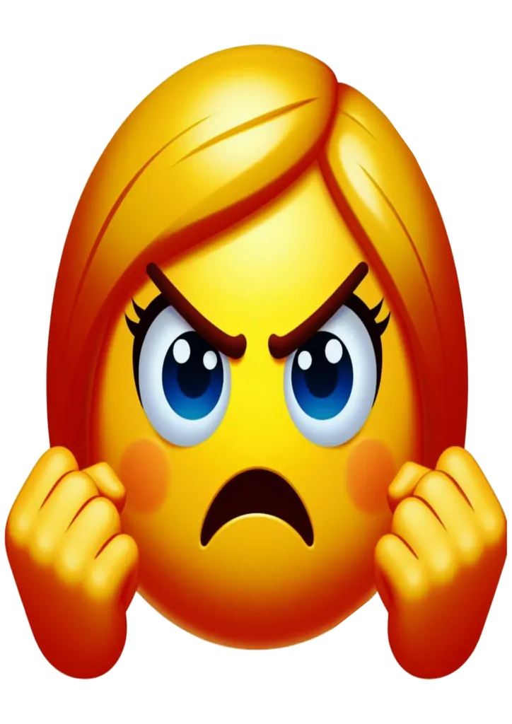 Emoji Mulher Brava Punhos Cerrados PNG transparente