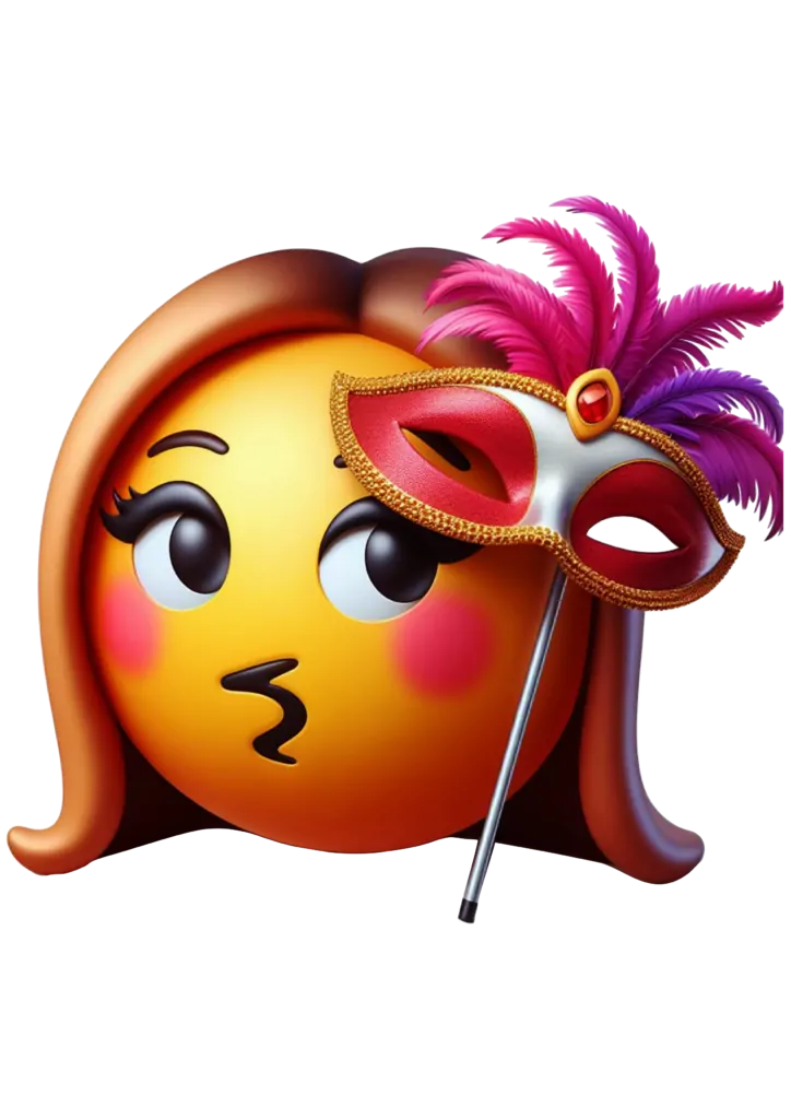 Emoji Feminino Carnaval Bico PNG transparente