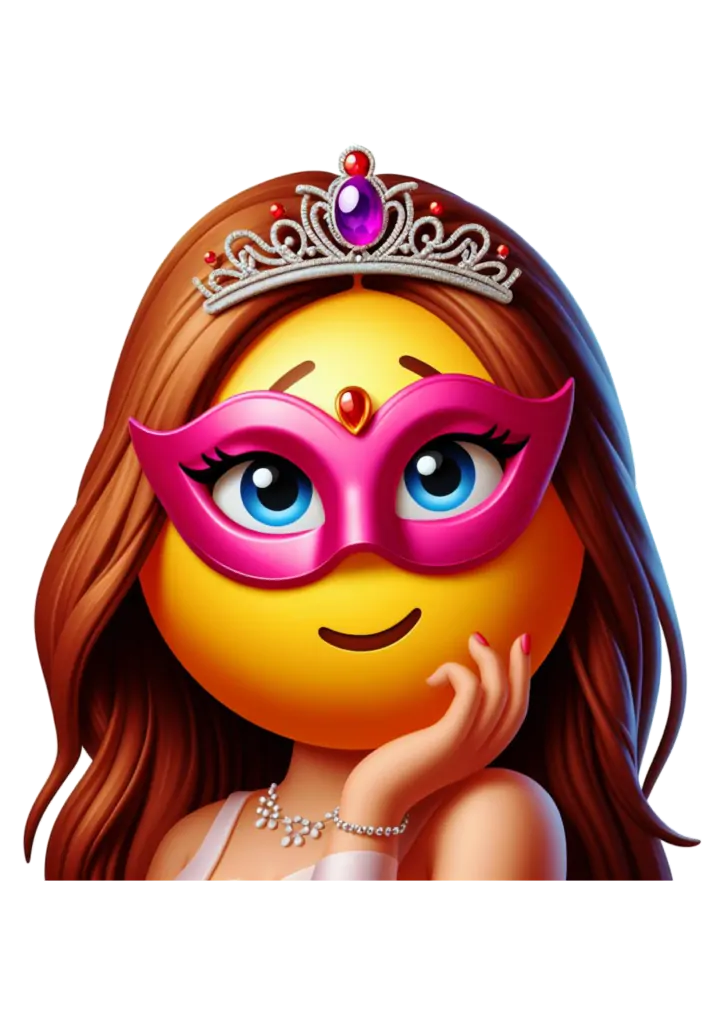 Emoji Feminino Carnaval Coroa PNG transparente