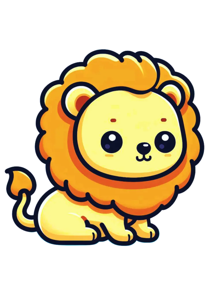 Leão Fofinho Sorrindo Desenho PNG transparente