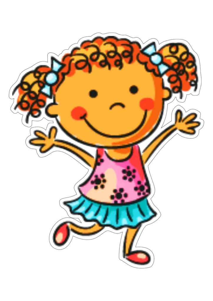 Menina Feliz Cabelo Enrolado PNG transparente