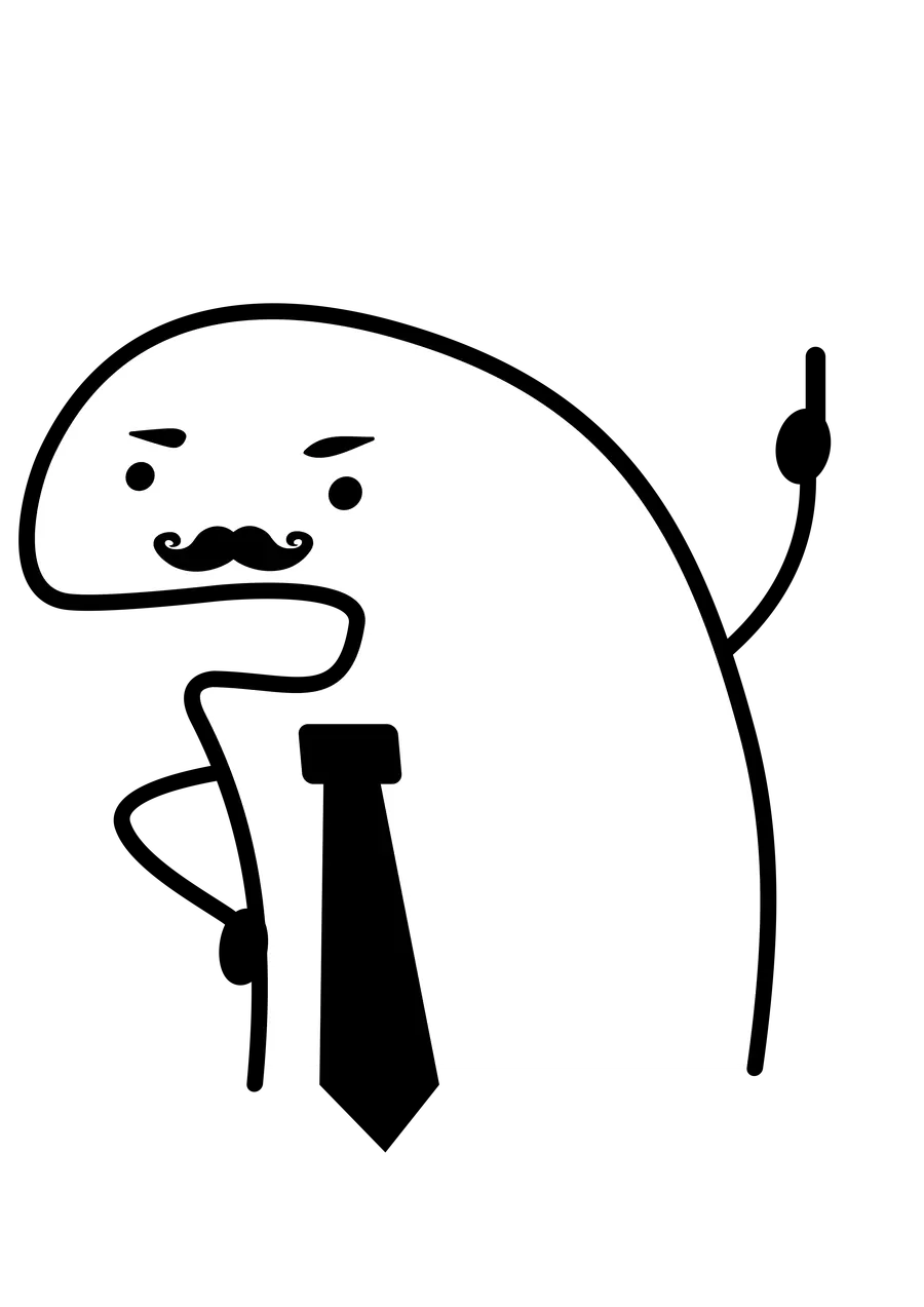 Flork Bigode Gravata Apontando PNG transparente