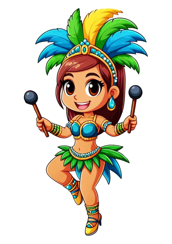 Passista de Carnaval com Penas PNG transparente