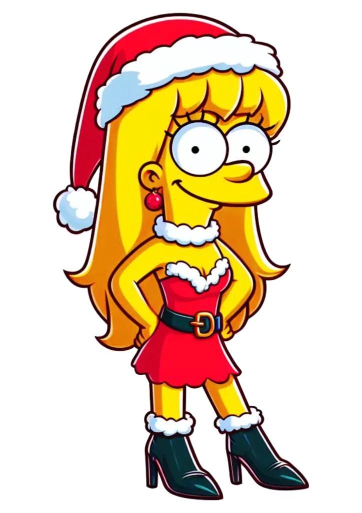 Lisa Simpson Roupa de Mamãe Noel PNG transparente