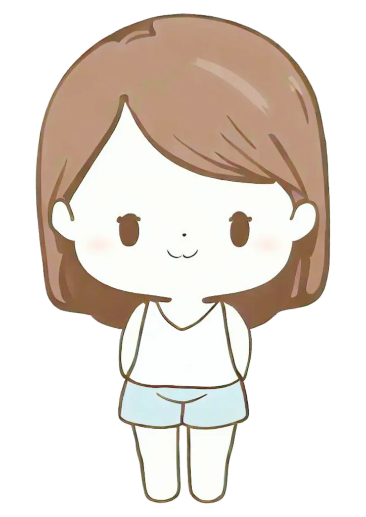 Bonequinha Minimalista com Roupa Curta PNG transparente