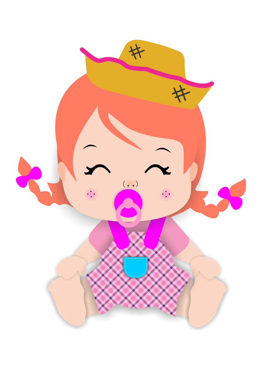 Bebê Caipira Menina Ruiva PNG transparente
