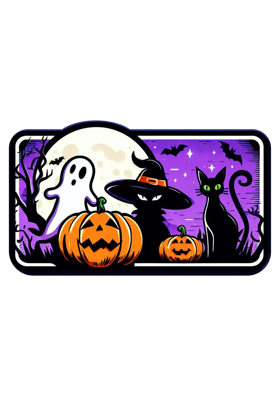 Banner Ilustrado de Halloween PNG transparente