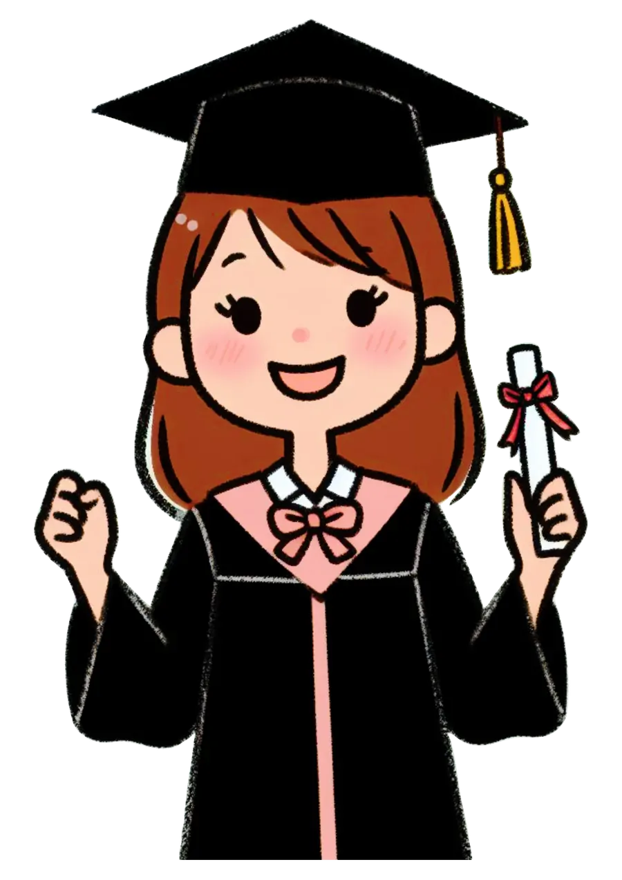 Menina Formanda com Capelo e Diploma PNG transparente