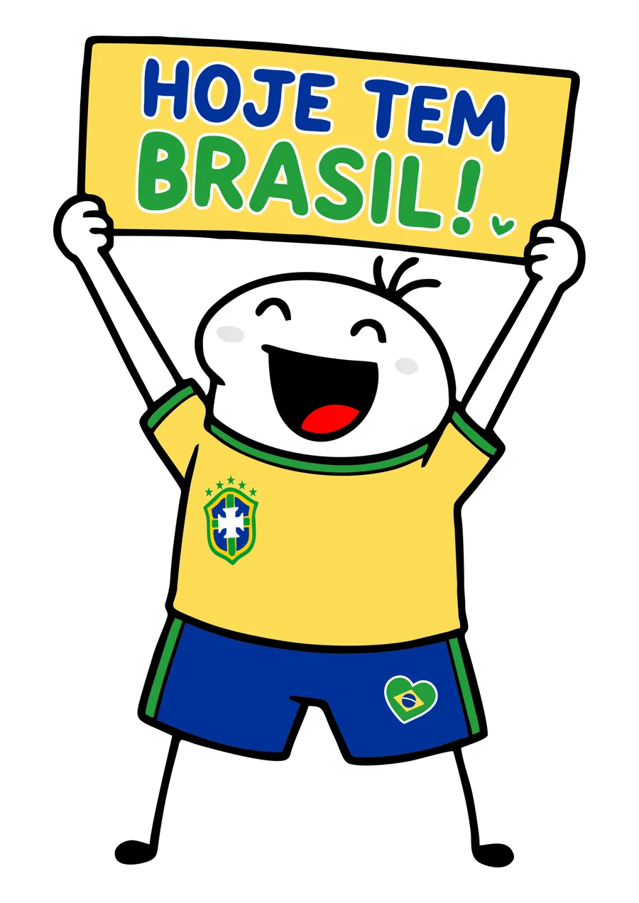 Flork Torcedor com Placa Hoje Tem Brasil PNG transparente