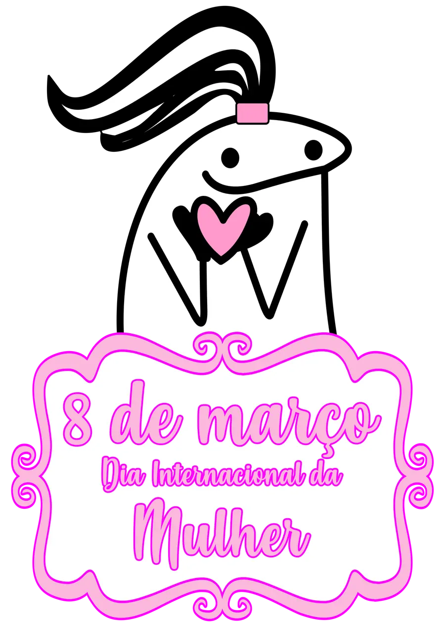 Flork com Coração Dia da Mulher PNG transparente