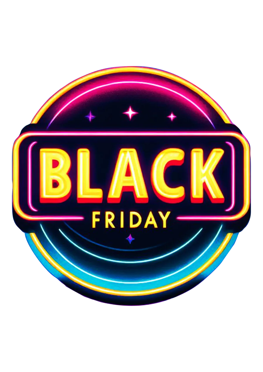 Letreiro Black Friday Neon Circular PNG transparente