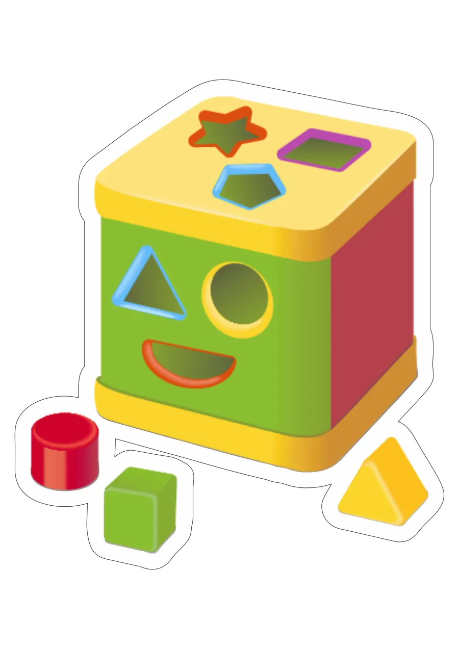 Cubo Didático de Encaixar Formas PNG transparente