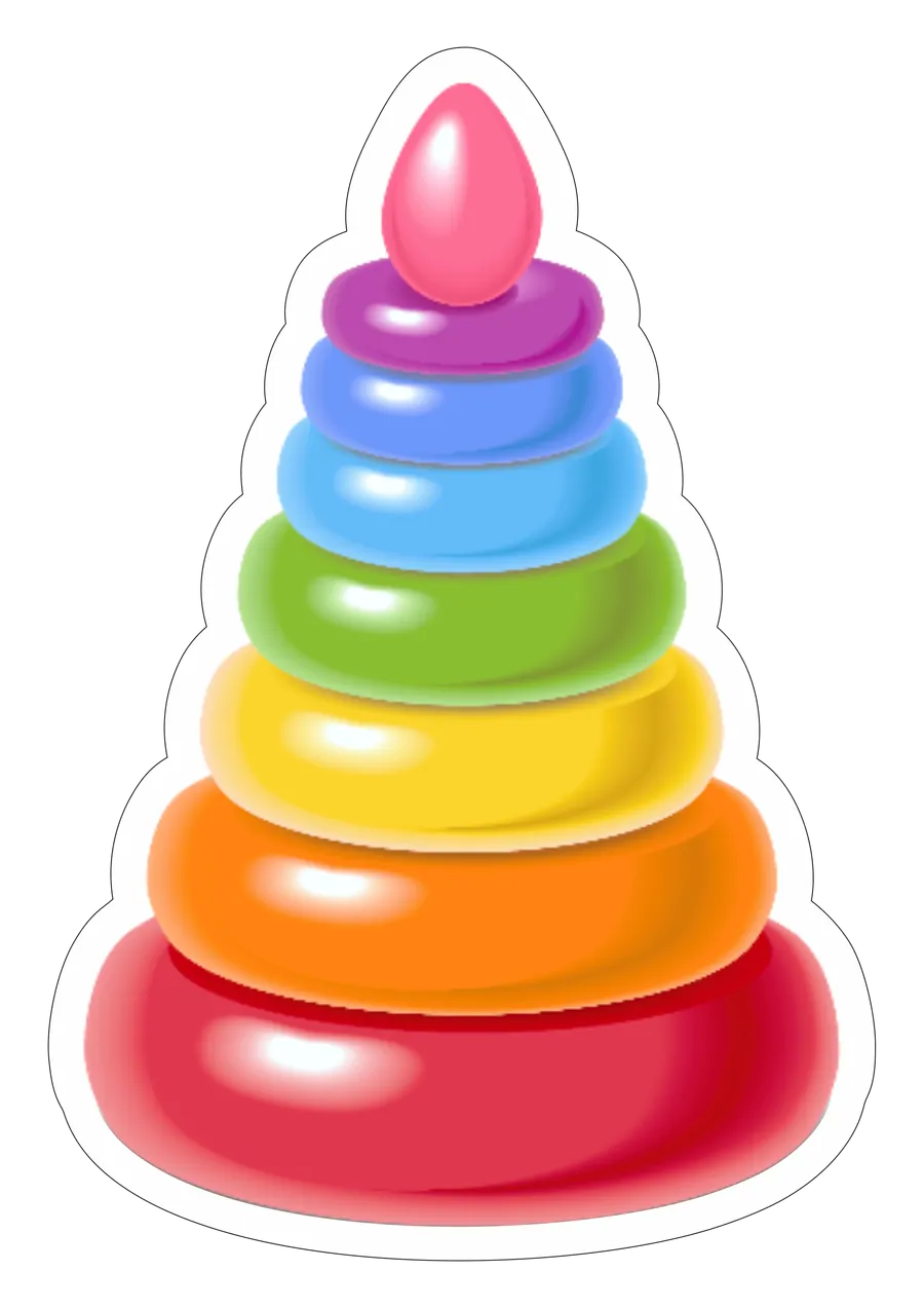 Brinquedo Torre de Encaixe Colorida PNG transparente