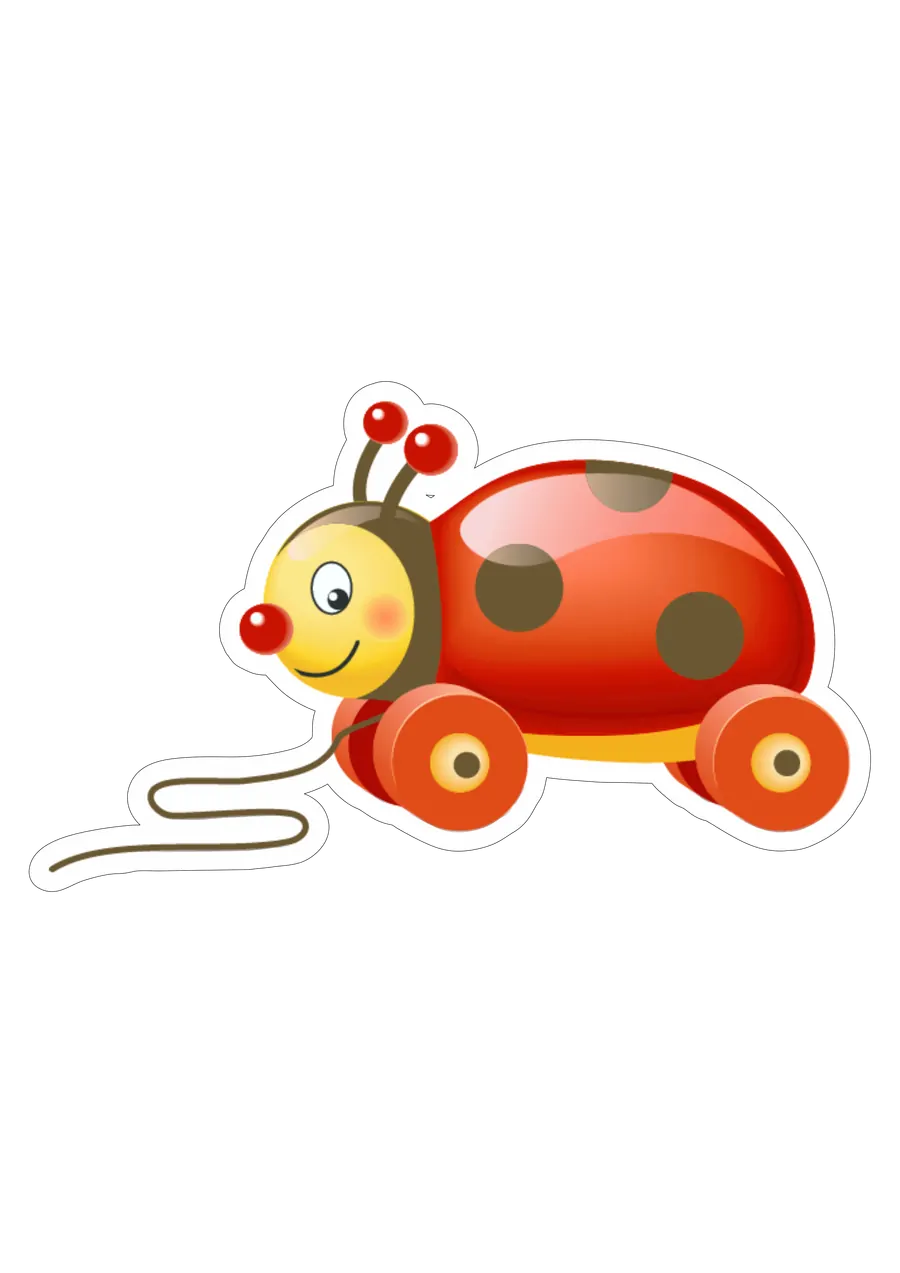 Carrinho Joaninha Brinquedo de Puxar PNG transparente