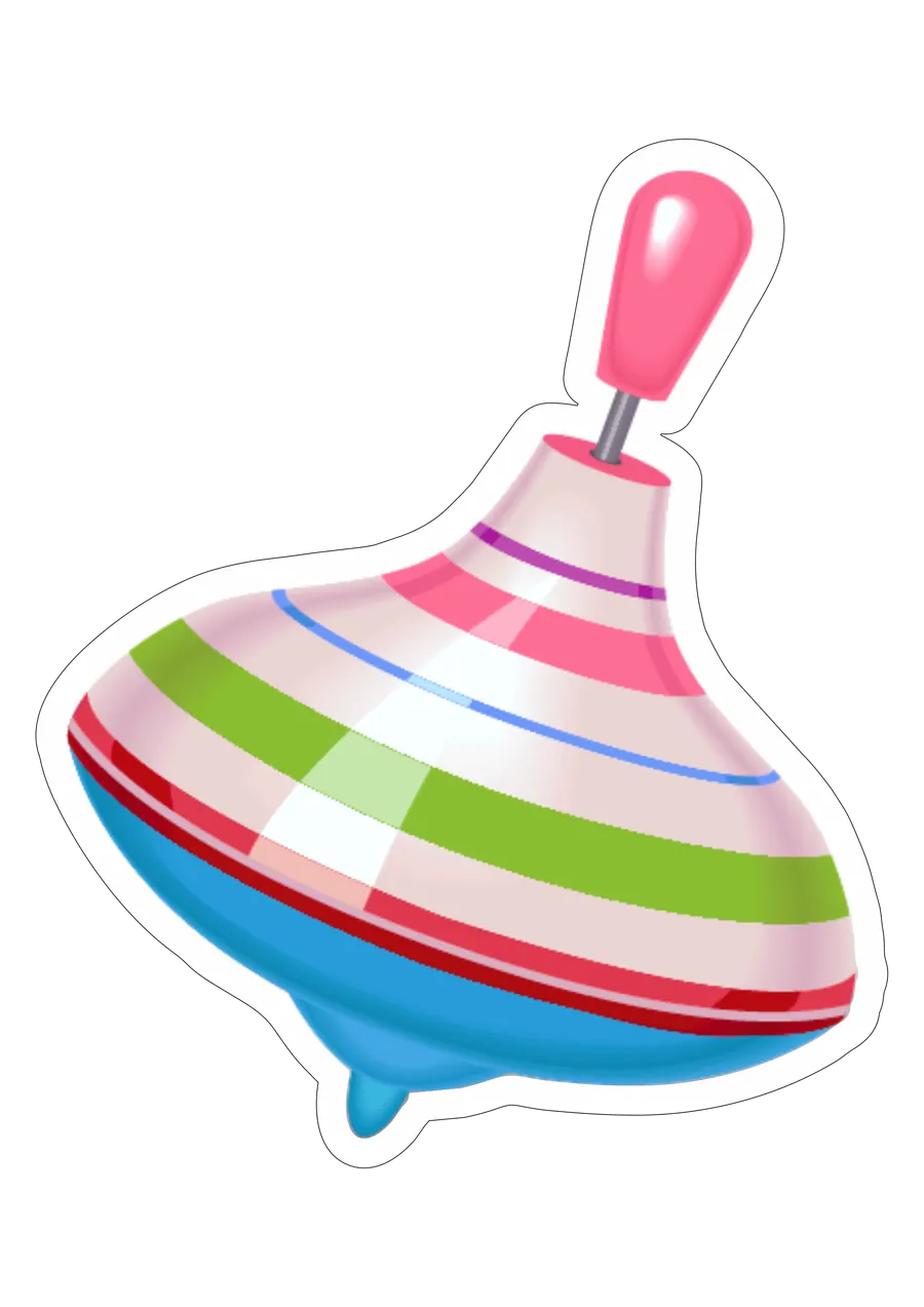 Pião Gira-Gira Infantil Listrado PNG transparente