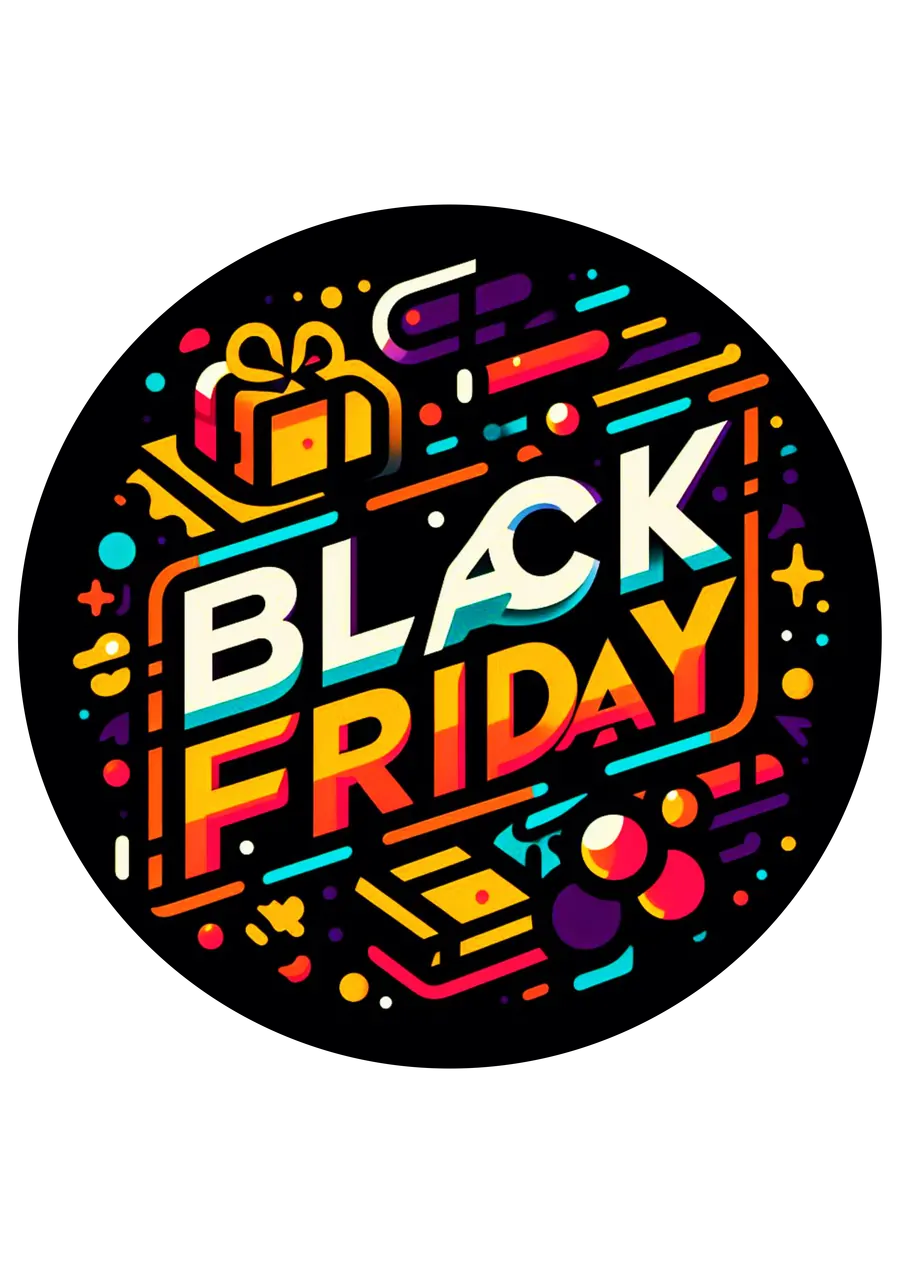 Logo Redondo Black Friday Colorido PNG transparente