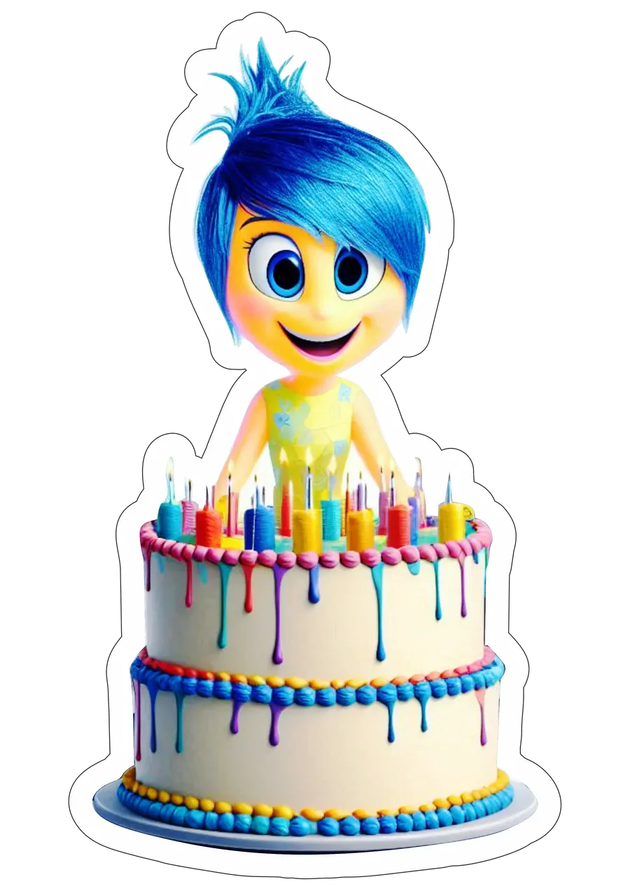 Alegria com Bolo de Aniversário PNG transparente