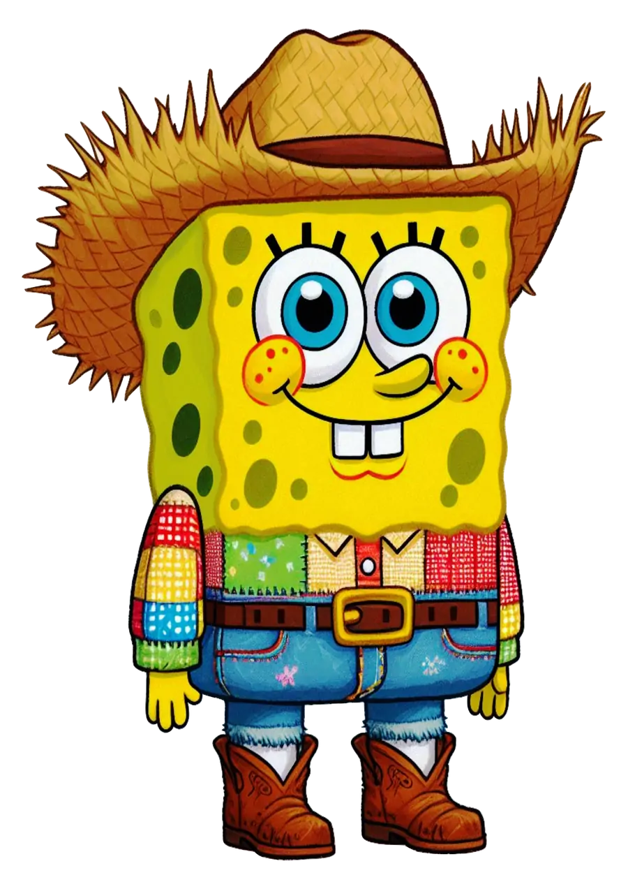 Bob Esponja Caipira de Festa Junina PNG transparente