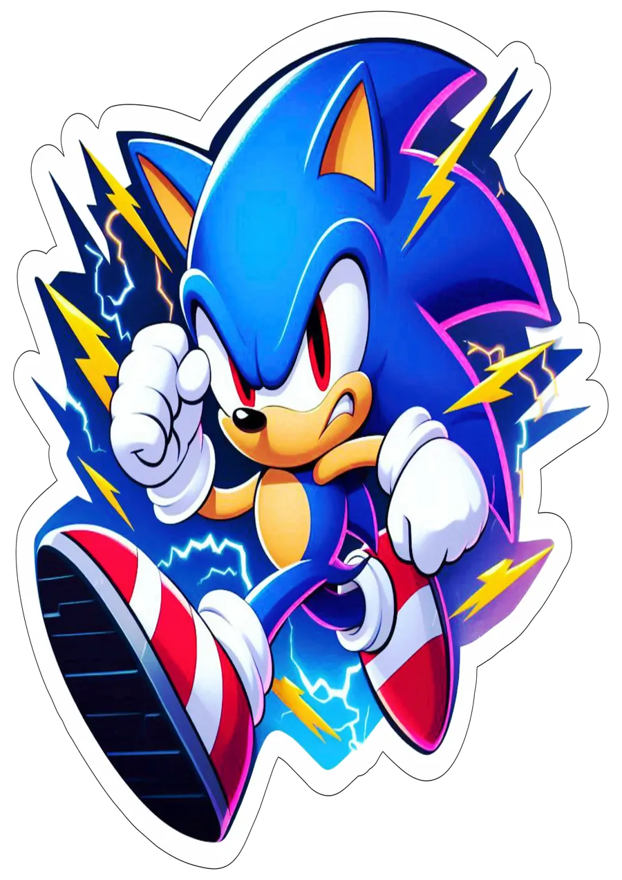 Sonic the Hedgehog com Raios PNG transparente