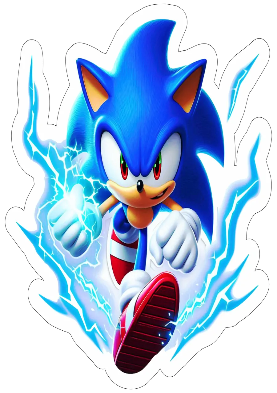 Sonic em Pose de Ação PNG transparente
