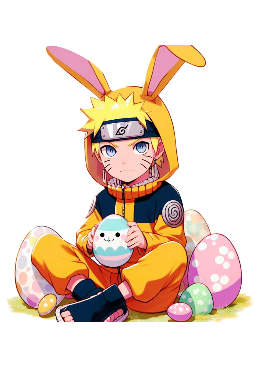 Naruto Criança com Ovo de Páscoa PNG transparente