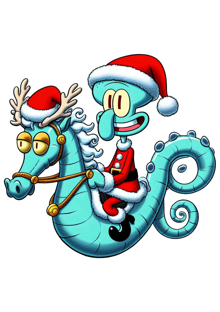 Lula Molusco Papai Noel no Cavalo Marinho PNG transparente