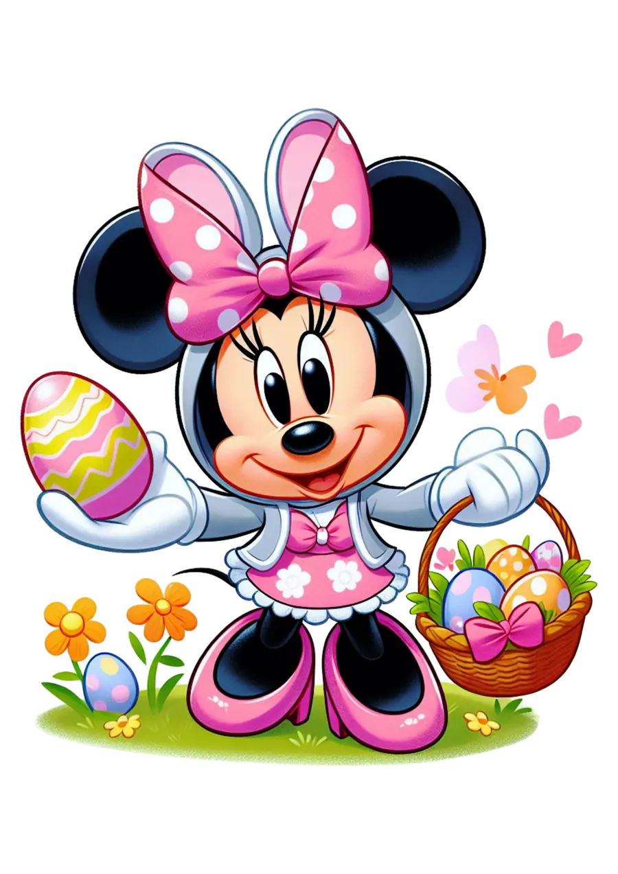 Minnie Mouse Coelhinha com Ovo Gigante PNG transparente