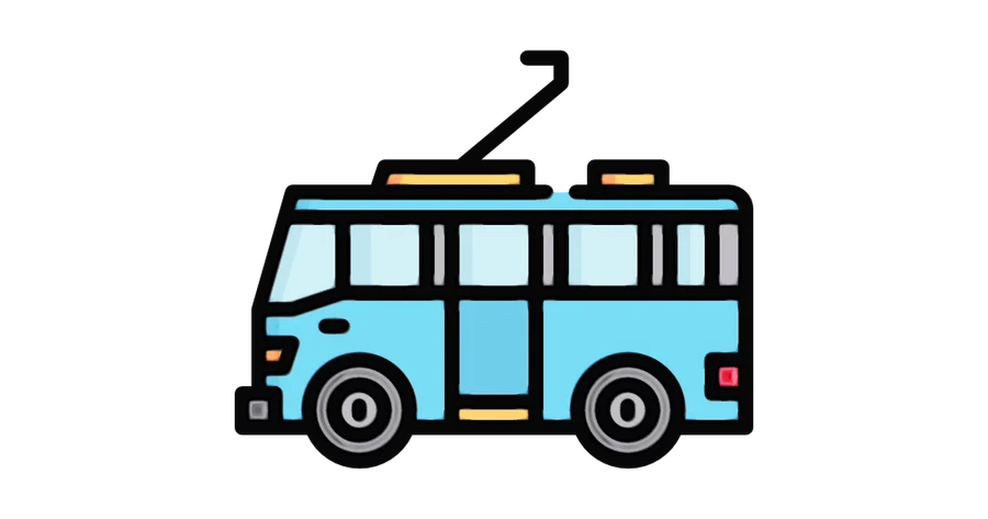 Ônibus Elétrico Azul PNG transparente