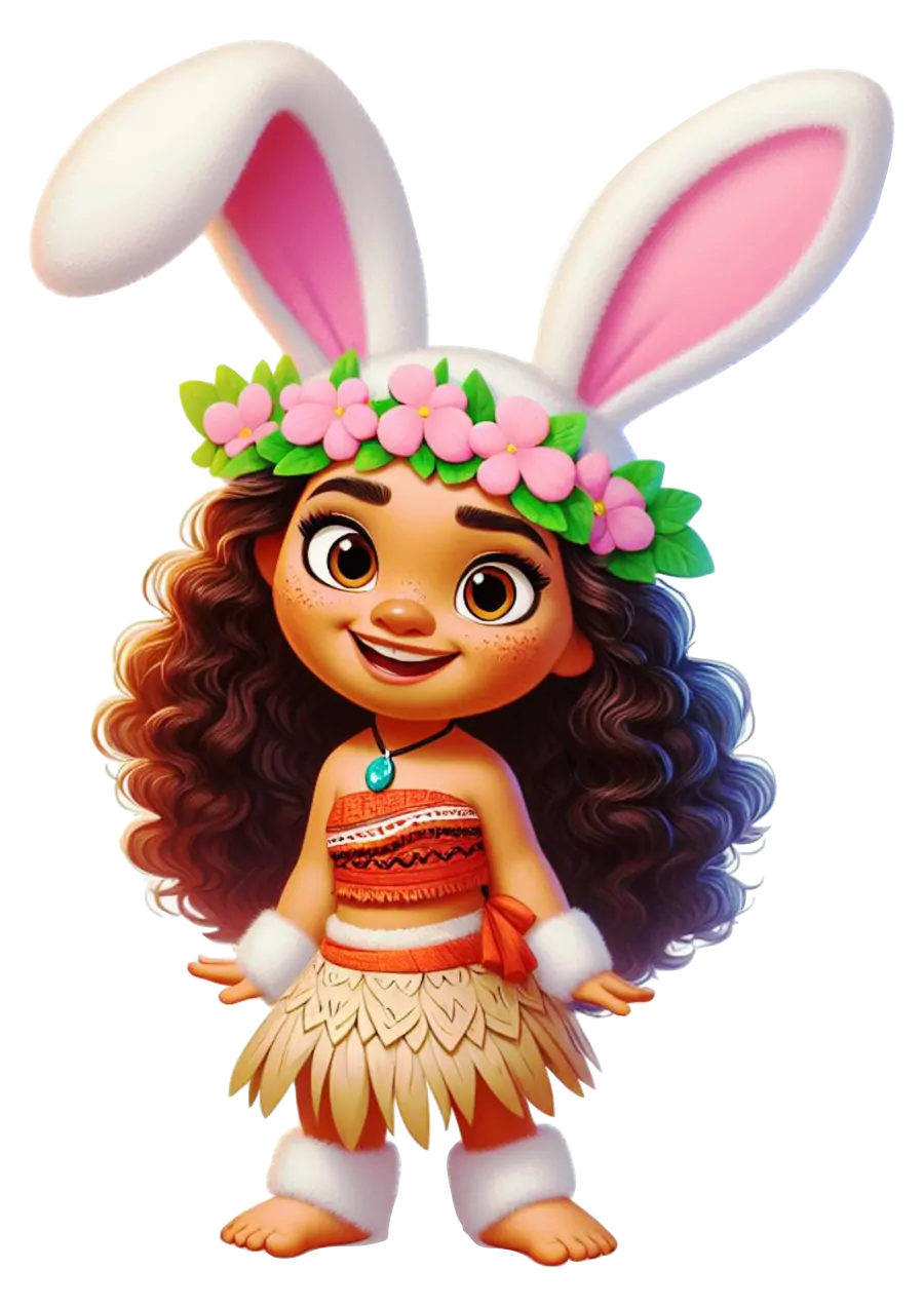 Moana com Tiara de Orelhas de Coelho PNG transparente