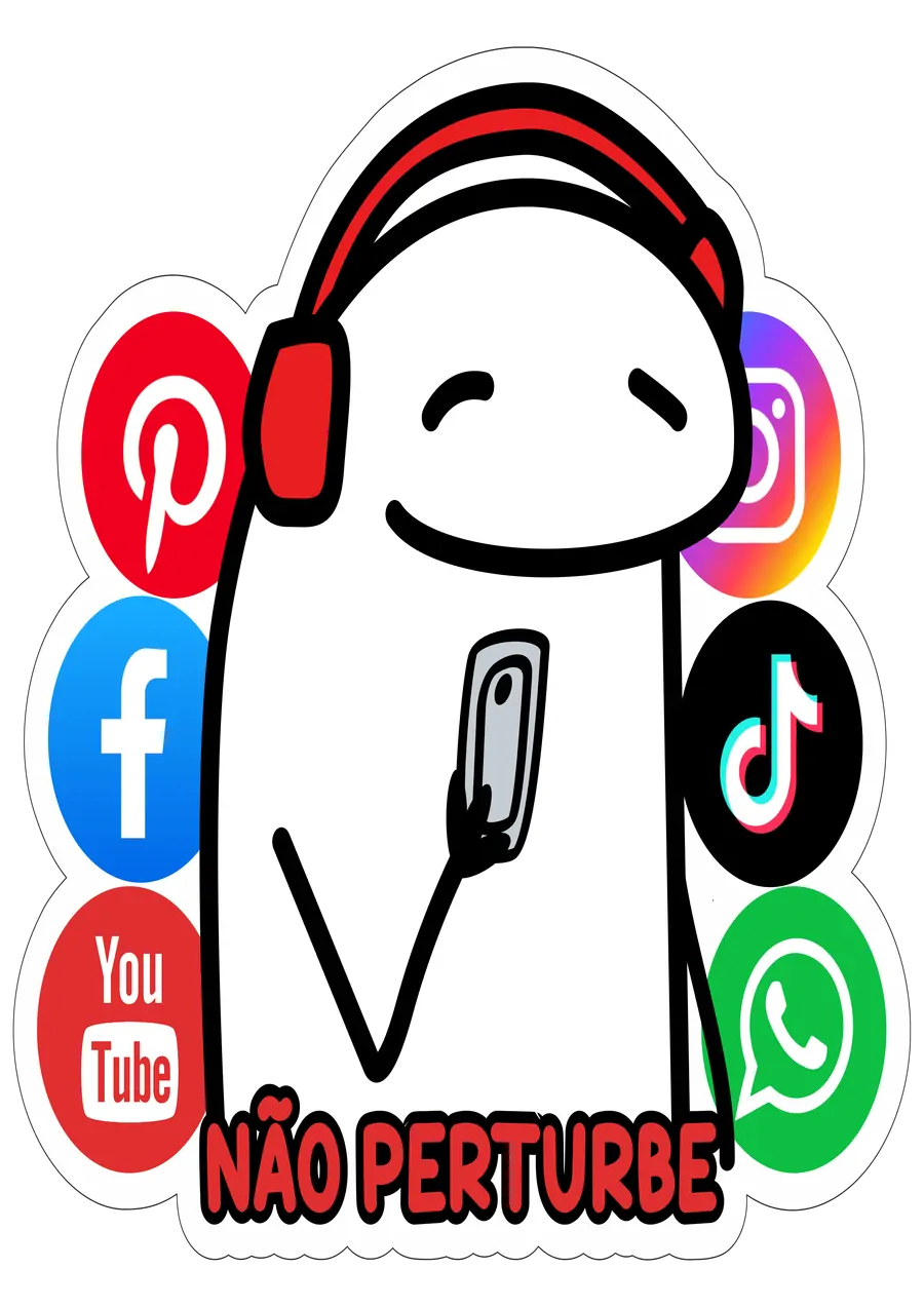Flork Não Perturbe Redes Sociais PNG transparente