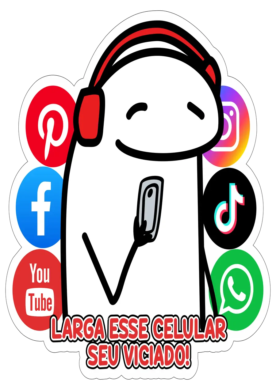 Flork Larga Esse Celular Seu Viciado PNG transparente