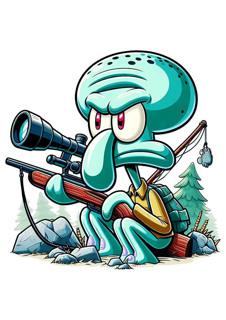 Lula Molusco Sniper com Rifle PNG transparente