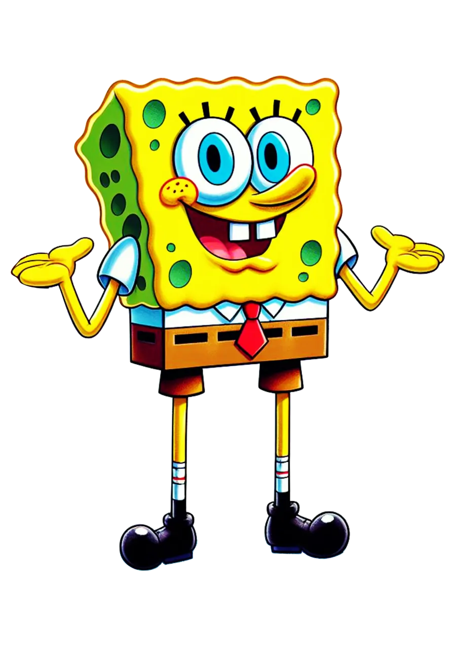 Bob Esponja de Bracos Abertos PNG transparente