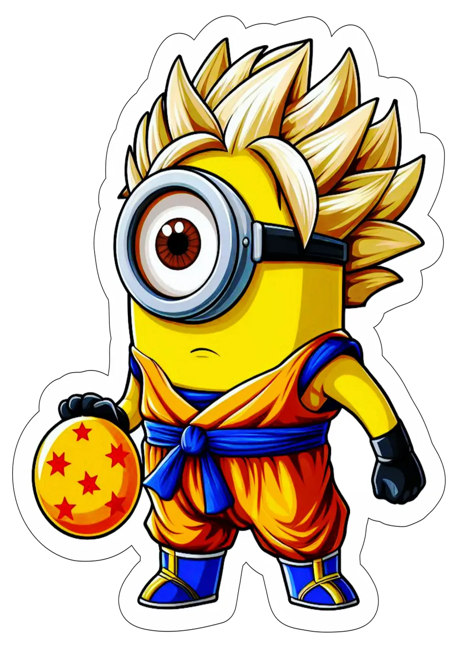 Minion Goku com Esfera do Dragão PNG transparente