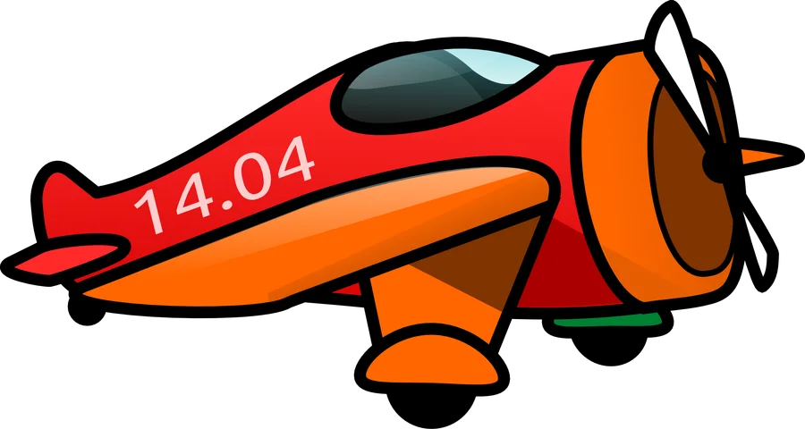Avião Laranja Cartoon PNG transparente
