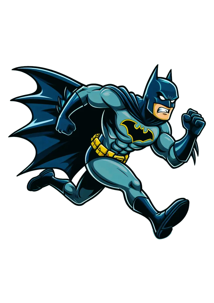 Batman Correndo Estilo Quadrinhos PNG transparente