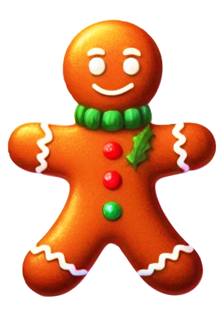 Boneco de Gengibre de Natal PNG transparente