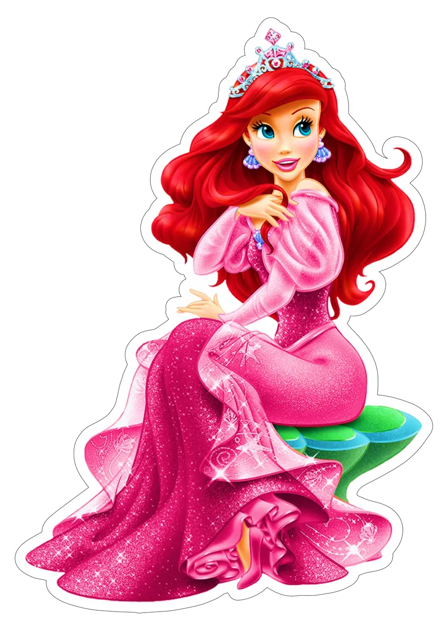 Princesa Ariel com Vestido de Gala PNG transparente