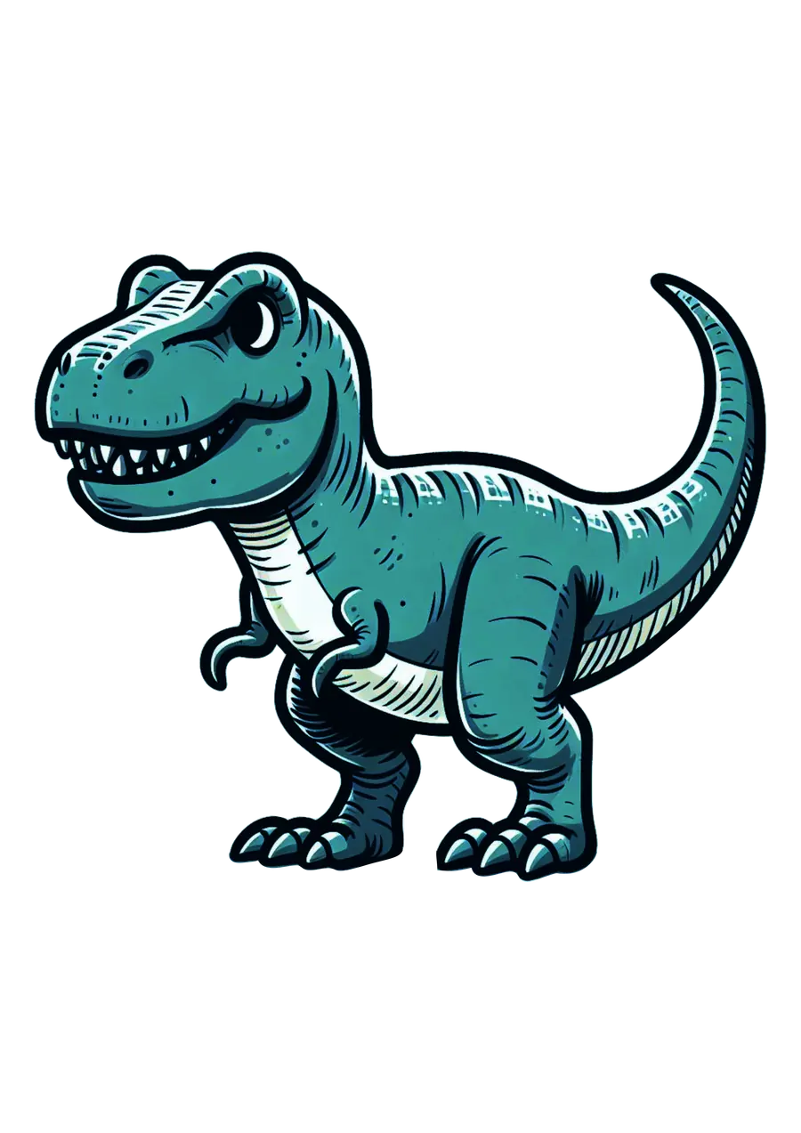 Dinossauro T-Rex Azul Desenho PNG transparente