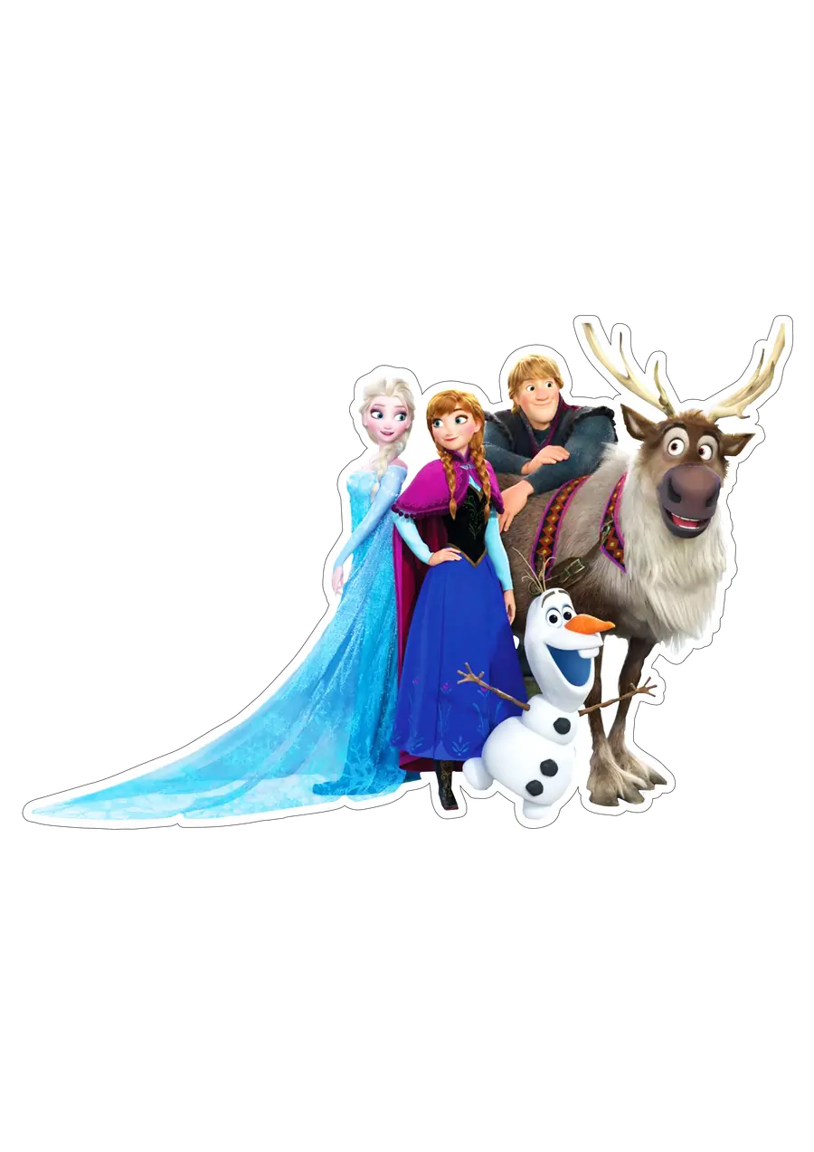 Personagens de Frozen com Sven e Olaf PNG transparente