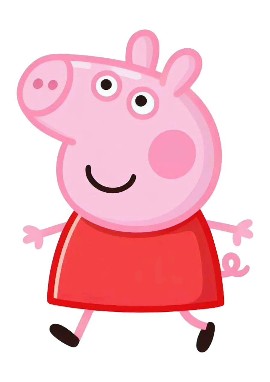 Peppa Pig Andando e Sorrindo PNG transparente