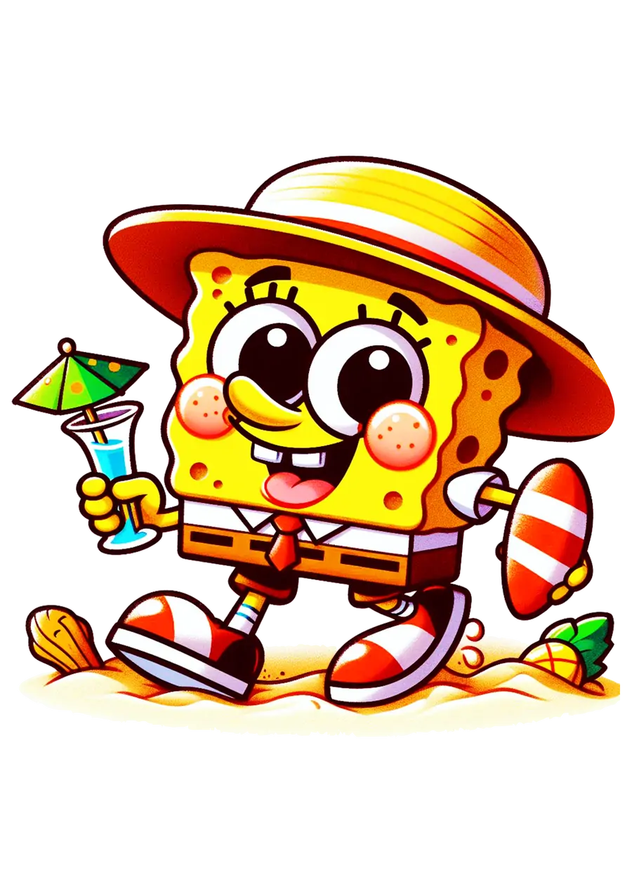 Bob Esponja na Praia PNG transparente